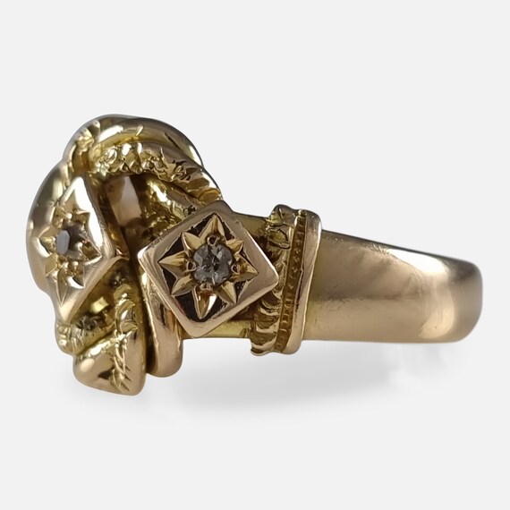 George V 18ct Yellow Gold Diamond Knot Ring - 1919 - Gem