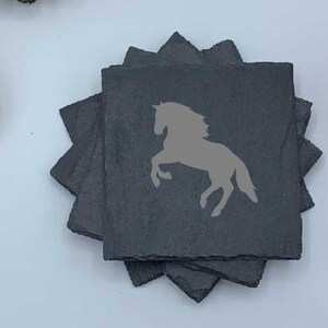 Stallion, Set of Four Coasters, Slate Coaster Set, Personalized Coaster, Custom Coaster, Wedding Anniversary Gift, Housewarming, Unique Gift