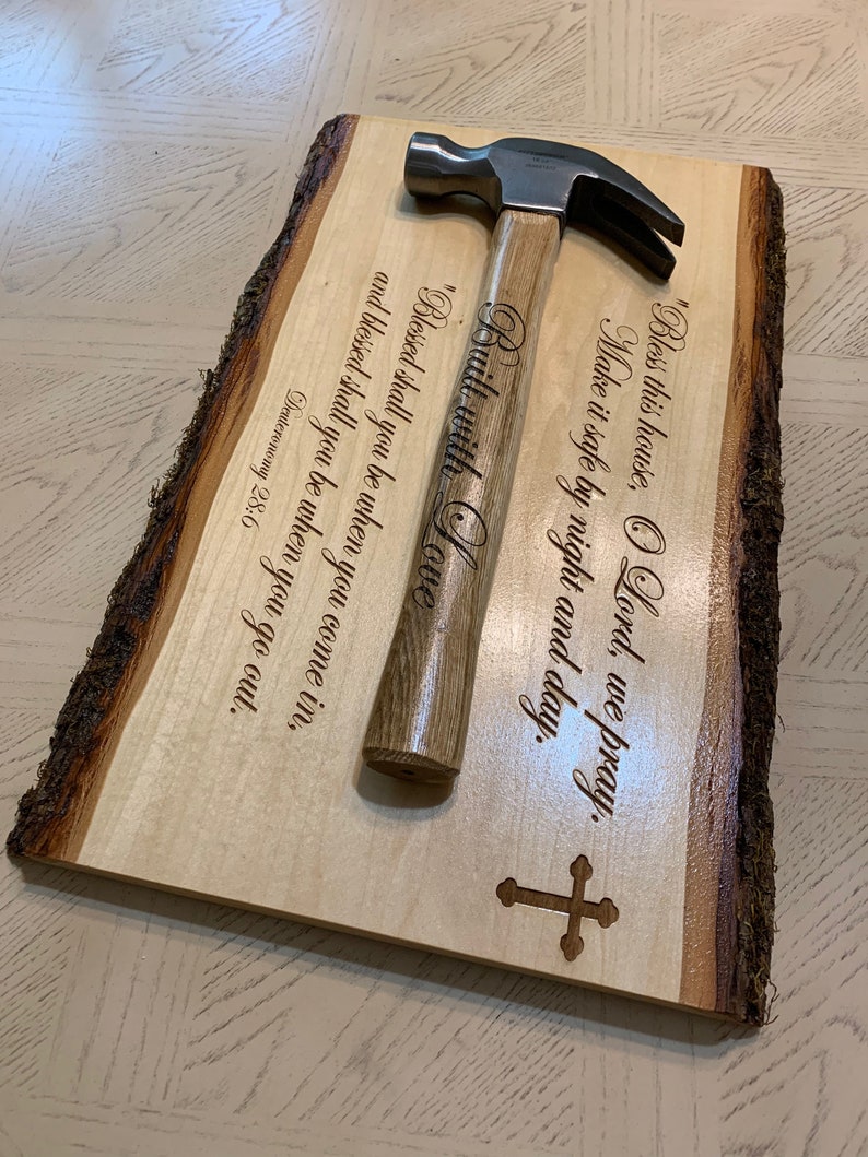 Bless This House Plaque With Hammer House Warming Gift Gift Etsy