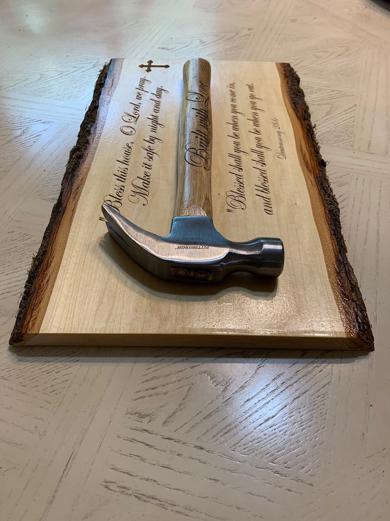 Bless This House Plaque With Hammer House Warming Gift Gift Etsy