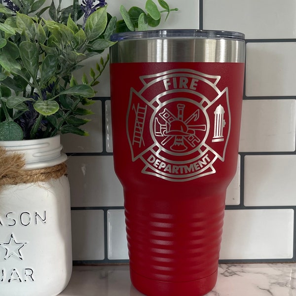 Firefighter Gift Personalized Tumbler Fire Academy Graduation Wife Gift Captain Lieutenant Battalion Chief EMT EMS Paramedic Maltese Cross