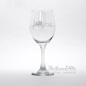 Camping Heartbeat And Heart Wine Glass, Love Traveling And Camping! Camping Gift, Camping Lover, Camping Therapy, Camping Wine, RV Camper