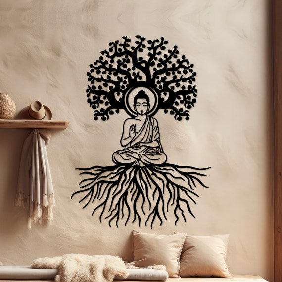 Buddha Wall Art Buddha Wooden Wall Art Hindu Wall Art Zen Wall