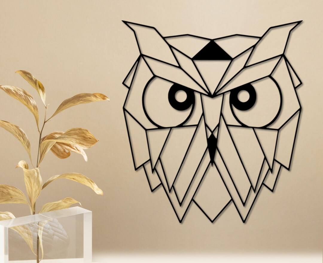 Wooden Owl Wall Decor Geometric Owl Wall Art Wooden Wall Etsy