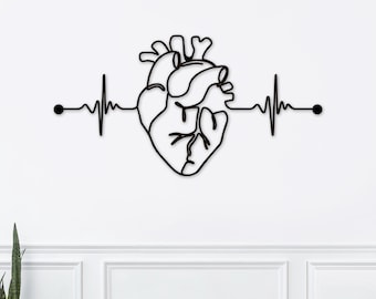 Anatomical Heart, Anatomy Art, Wood Wall Art, Medical School, Cardiologist Gift, Medical Office Art, Anatomy Wall Art, Medical Decor