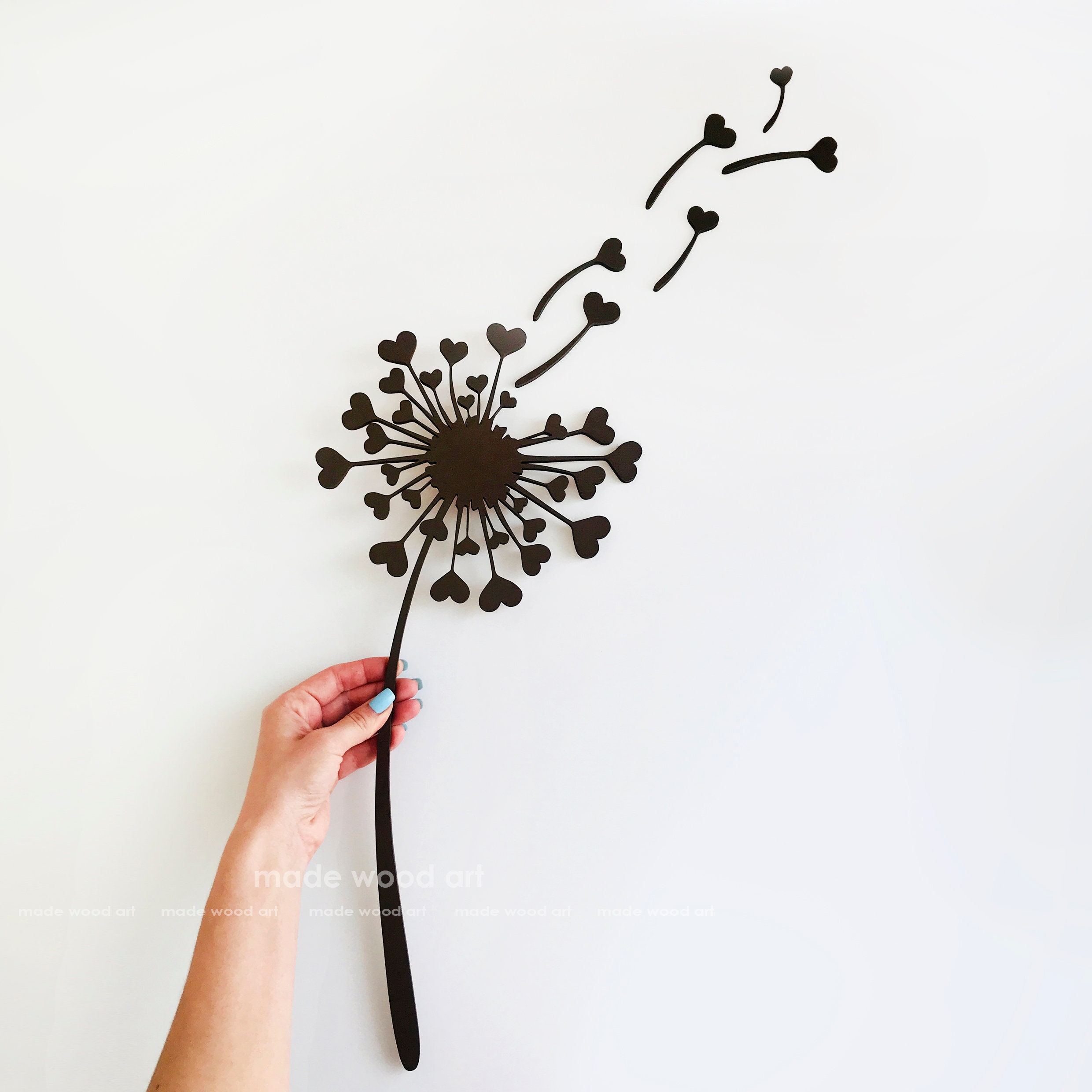 Dandelion wall art Wood wall decor Wood nature wall art Room Etsy