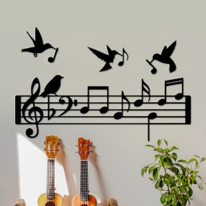 Wood Music Note Wall Decor, Music Symbols, Sheet Music Art, Piano Teacher Gift, Room Decor, Music Artwork, Music Themed Sign, Wall Sculpture