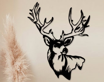Wooden Deer Wall Decor, Deer Head, Stag Wall Art, Wood Wall Art, Stag Art, Stag Head Wall Decor, Wooden Animal Decor, Minimalist art