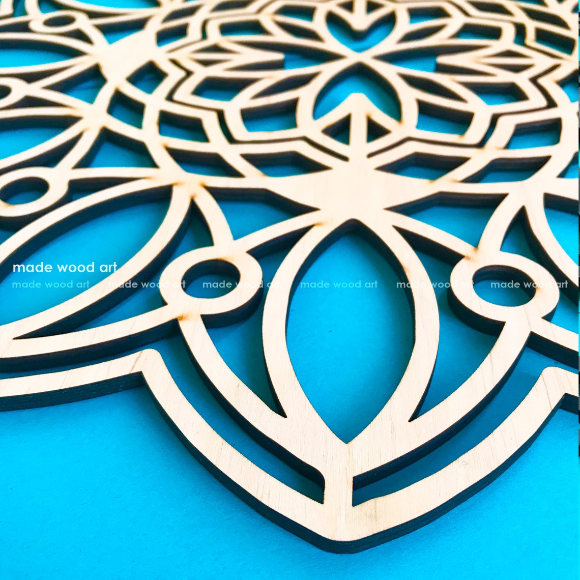 Wooden mandala wall art Wood décor Living room wall art Wood Etsy