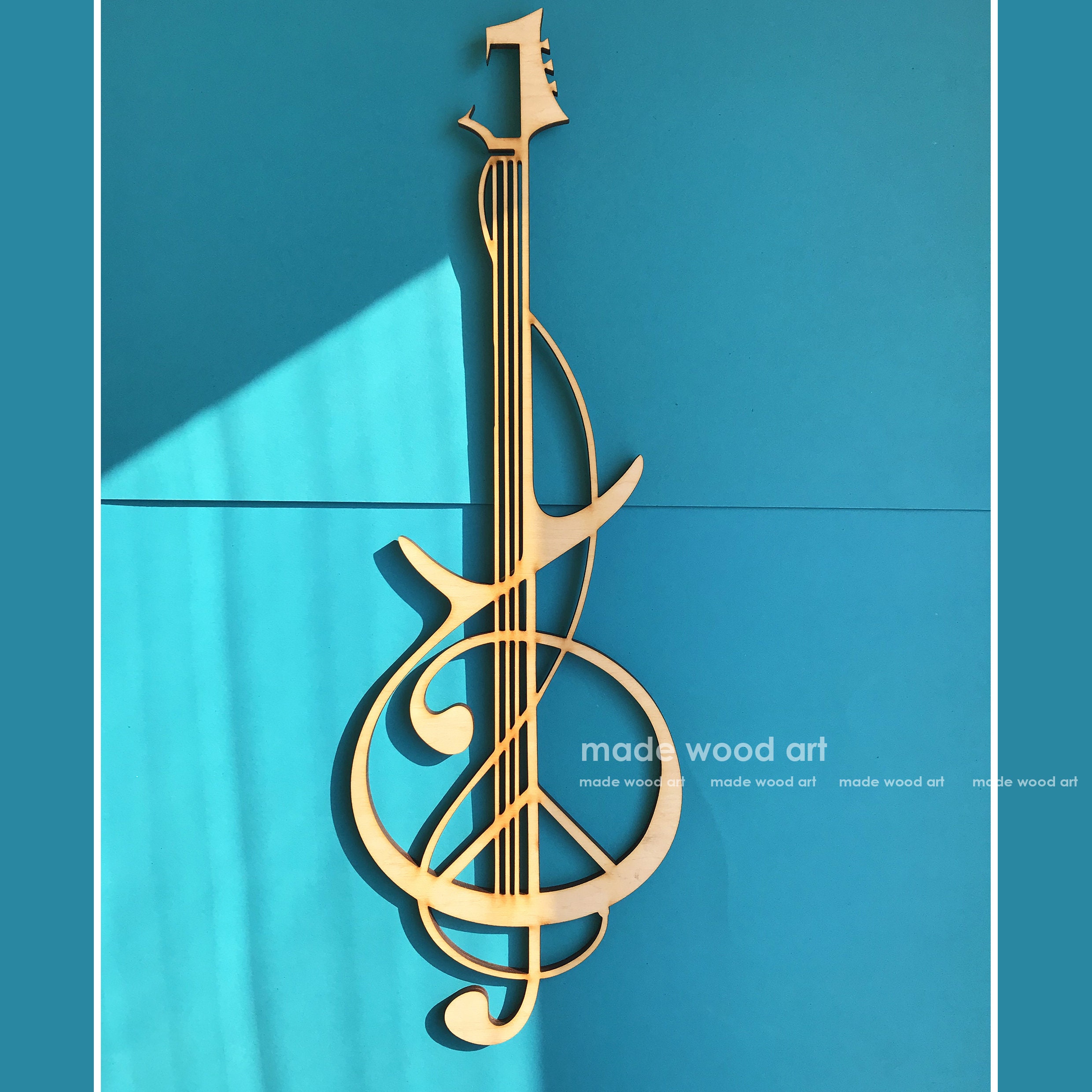 Wood Guitar Wall Art Music Theme Decor Bedroom Wall Decor Etsy