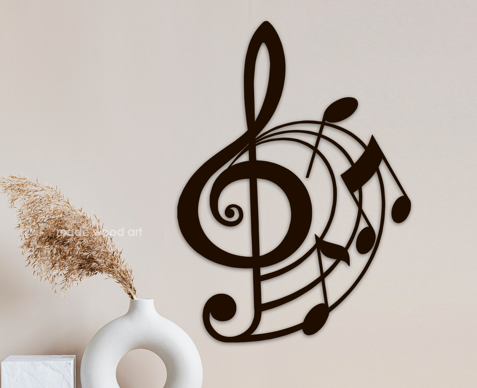 Music Notes Wall Art Wood Wall Decor Music Decor Living Room Etsy