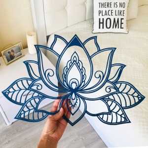 Blue Lotus Flower, Mandala Wall Art, Lotus Flower Wall Art, Wooden Mandala, Zen Wall Art, Meditation Decor, Lotus Flower Wall Decor