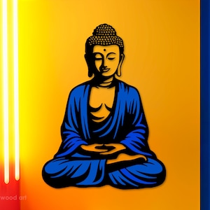 Buddha Wall Art, Zen Wooden Sign, Meditation Room, Buddhism Artwork, Yoga Wall Hanging, Self Decor, Mindfulness Gift, Spiritual Home Decor