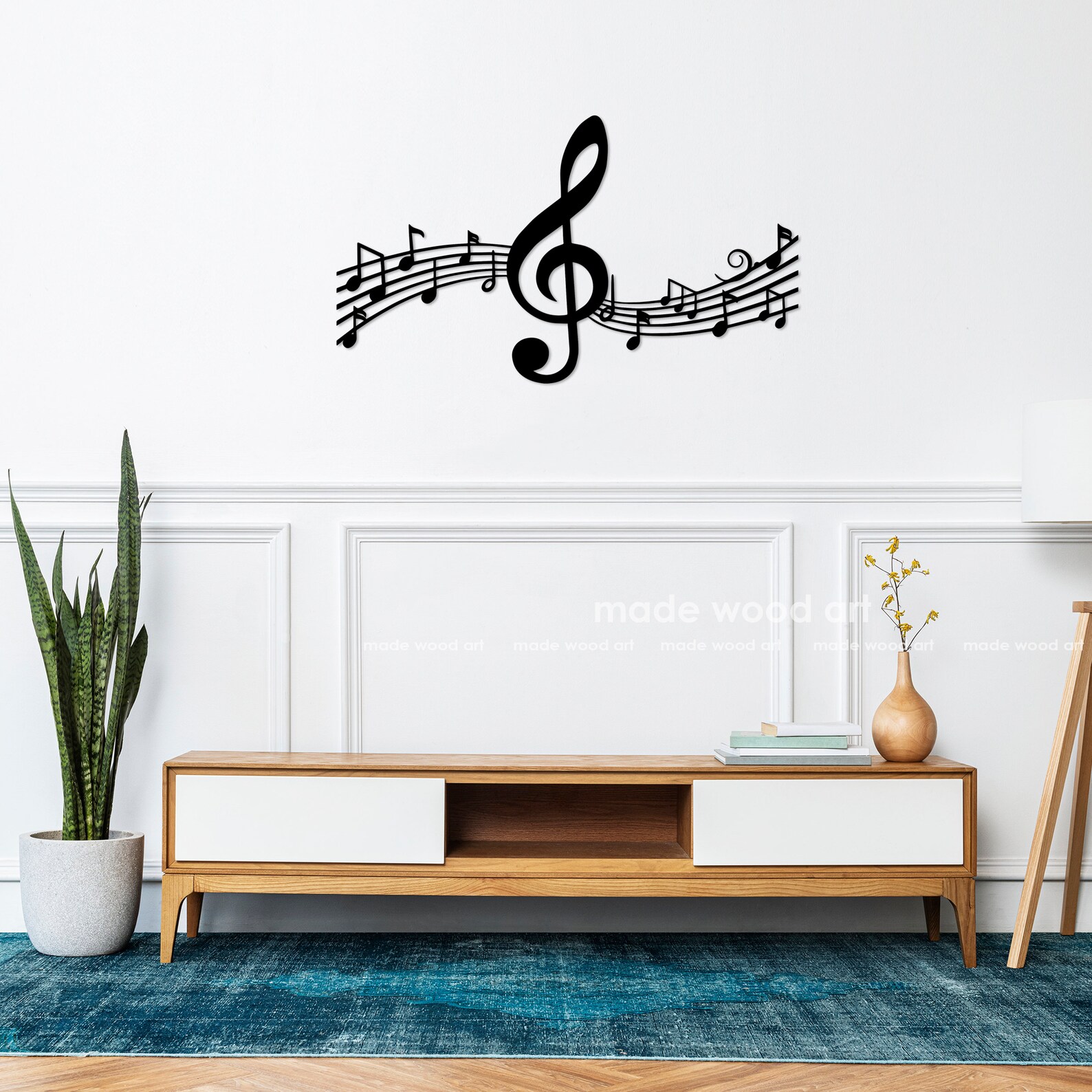 Musical Notes Wall Decor Wood Wall Art Treble Clef Decor Etsy