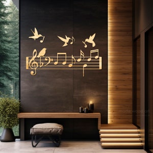 Tree Note Wall Wood Music Note Wall Decor, Music Symbols, Sheet Music Art, Piano ...