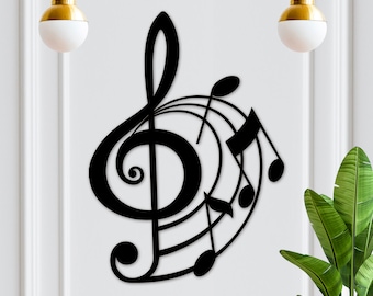 Music Notes Wall Art, Wood Room Decor, Music Note Sign, Music Artwork, Wall Hangings, Sheet Music, Treble Clef, Piano Teacher Gift