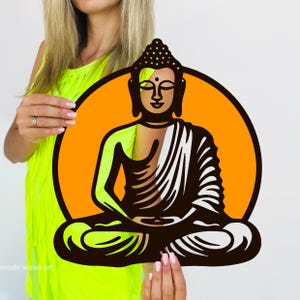 Meditating Buddha Wood Wall Art, Zen Artwork, Yoga Gifts, Meditation Room Gift, Buddhism Wall Hanging, Self Decor, Mindfulness Home Decor