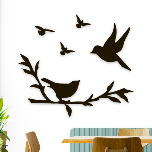 Birds on Branch Home Wall Decals Bedroom Decor Kitchen Art Etsy