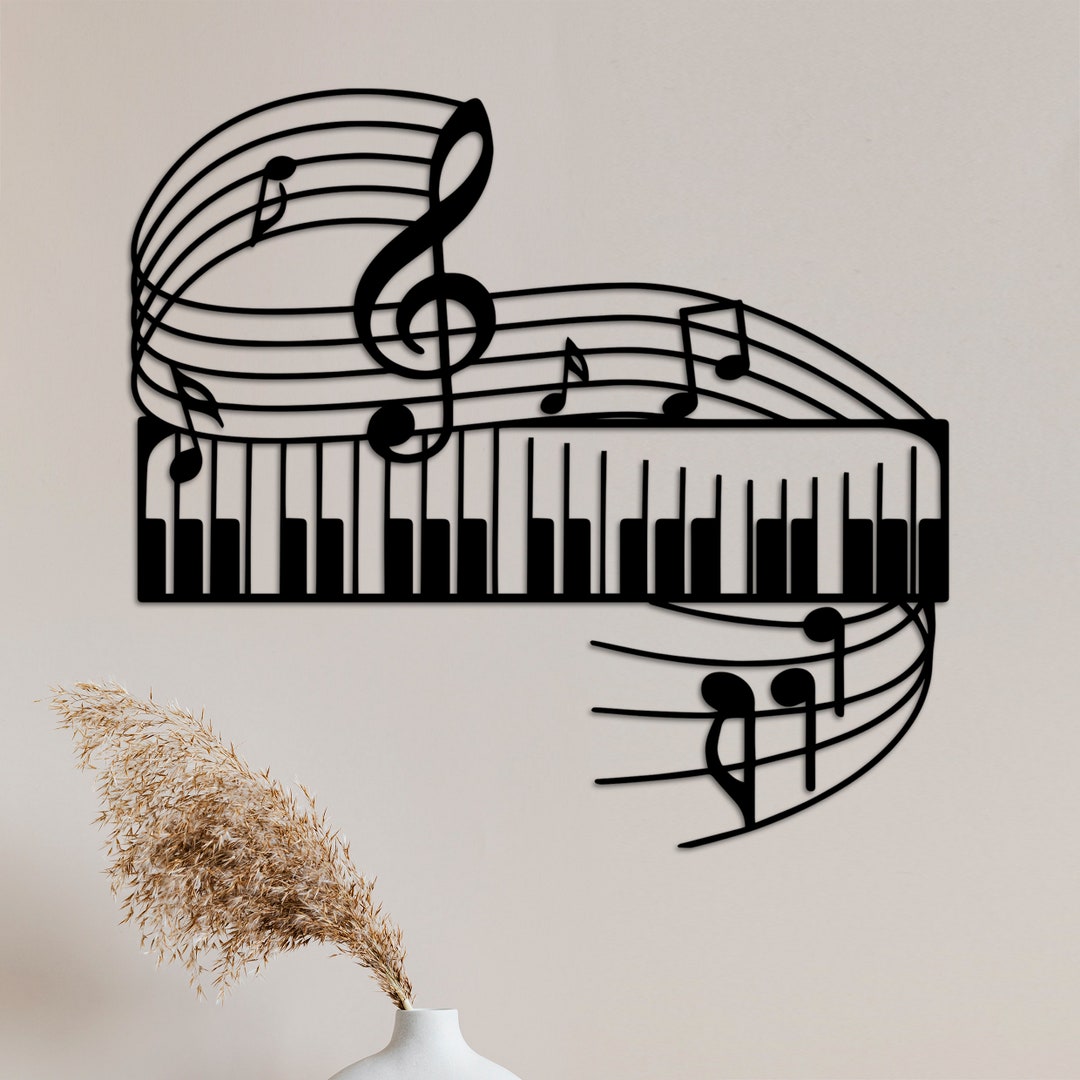 Wood Music Wall Art Music Decor Music Notes Wall Art Piano - Etsy