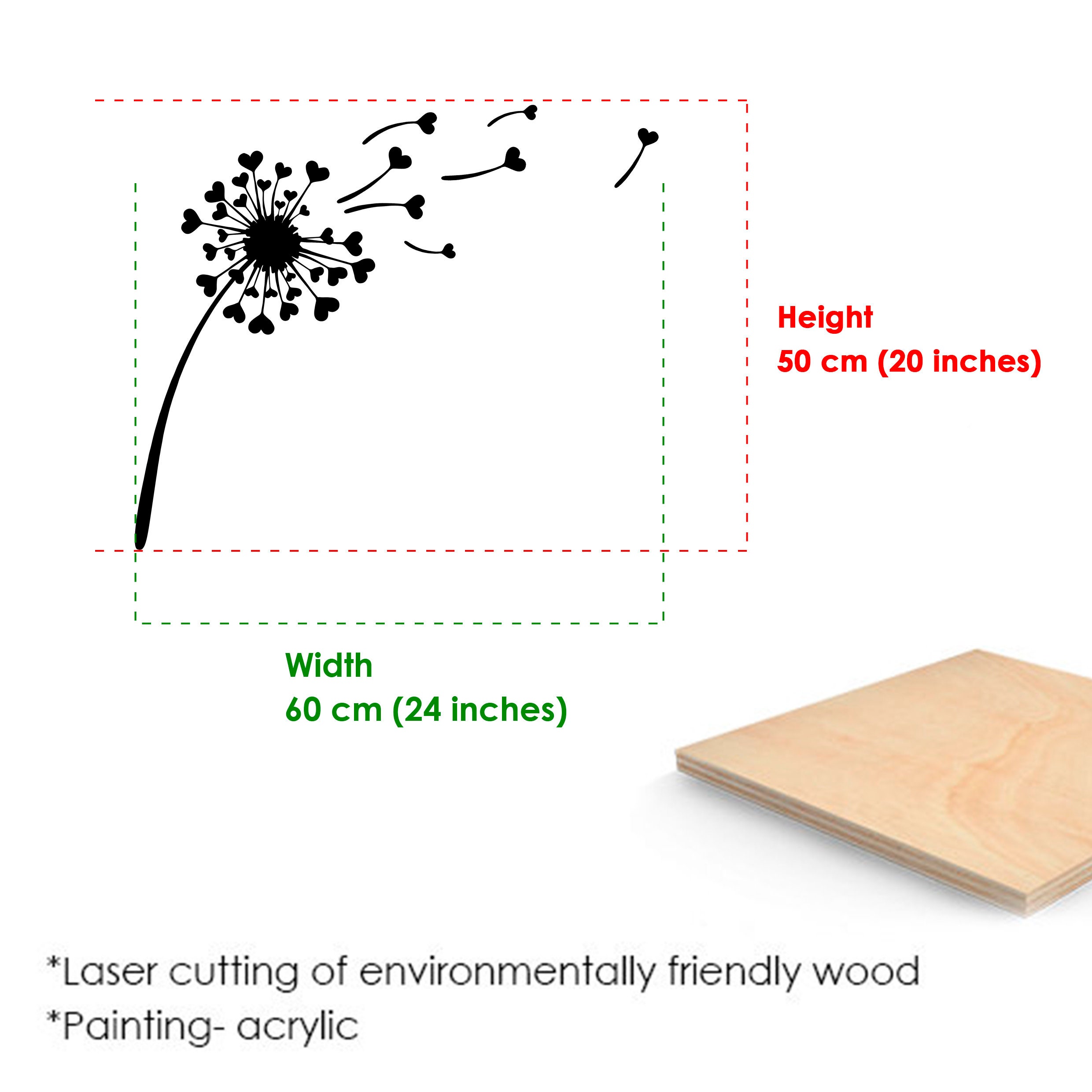 Dandelion wall art Wood wall decor Wood nature wall art Room Etsy