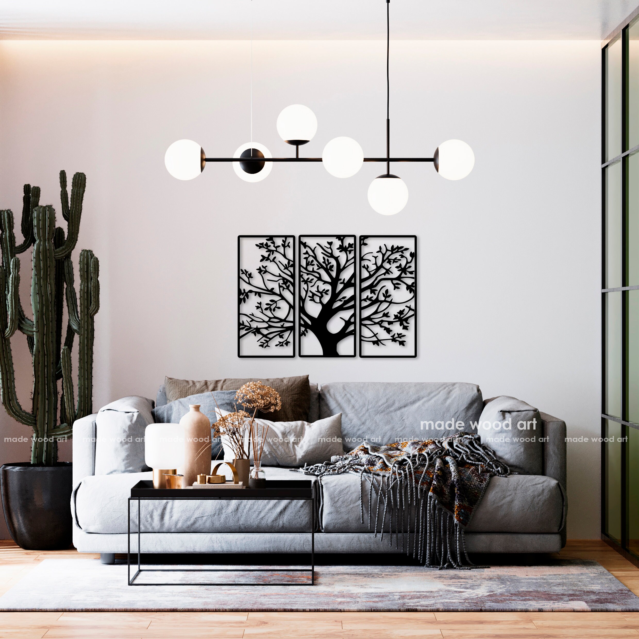 Triptych wall art Tree of Life 3 Panels Wood wall art 3 piece Etsy