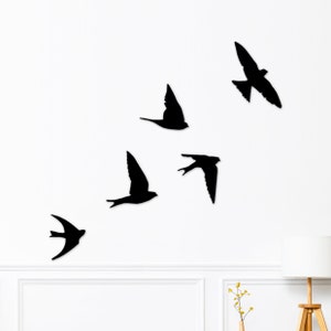 Wooden Birds Wall Decor, Flock of Bird Wall Art, Freedom Wall Sculpture, Flying Birds Wall Sign, Minimalist Wall Hanging Over the Bed
