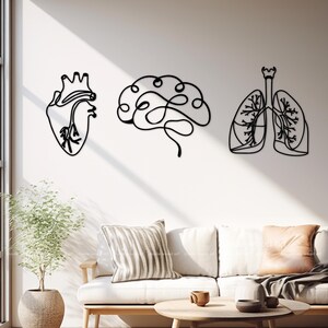 Health Science Decor 3 Piece Wood Wall Art, Medical Office Decor, Doctor Gift, Human ...