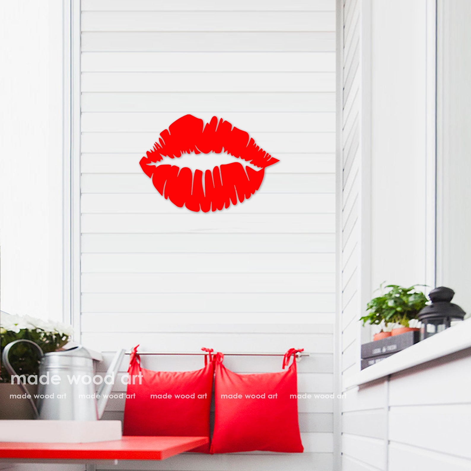 Red lips wall art Wood lips Wood wall decor Above bed decor Etsy