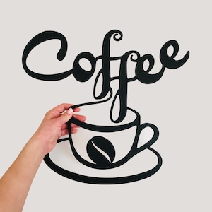 Coffee Bar Sign, Wooden Coffee Mug Wall Art, Coffee Shop Decor, Gifts for Coffee Lovers, Kitchen Wall Sign, Home Decor, Wall Hanging
