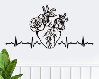 Herz Kunst, Kardiologie Holz Wand Dekor, Kardiologen Geschenk, Arztpraxis Wandbehänge, Arzt Geschenk, Anatomie Kunstwerk, Herz Chirurg Geschenk