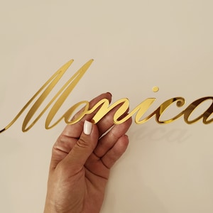 Custom Acrylic Name Sign, Gold Name Sign, Acrylic Name Plate, Baby Name Sign, Mirror Acrylic, Laser Cut, Personalized Sign, Baby Shower