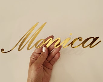 Custom Acrylic Name Sign, Gold Name Sign, Acrylic Name Plate, Baby Name Sign, Mirror Acrylic, Laser Cut, Personalized Sign, Baby Shower
