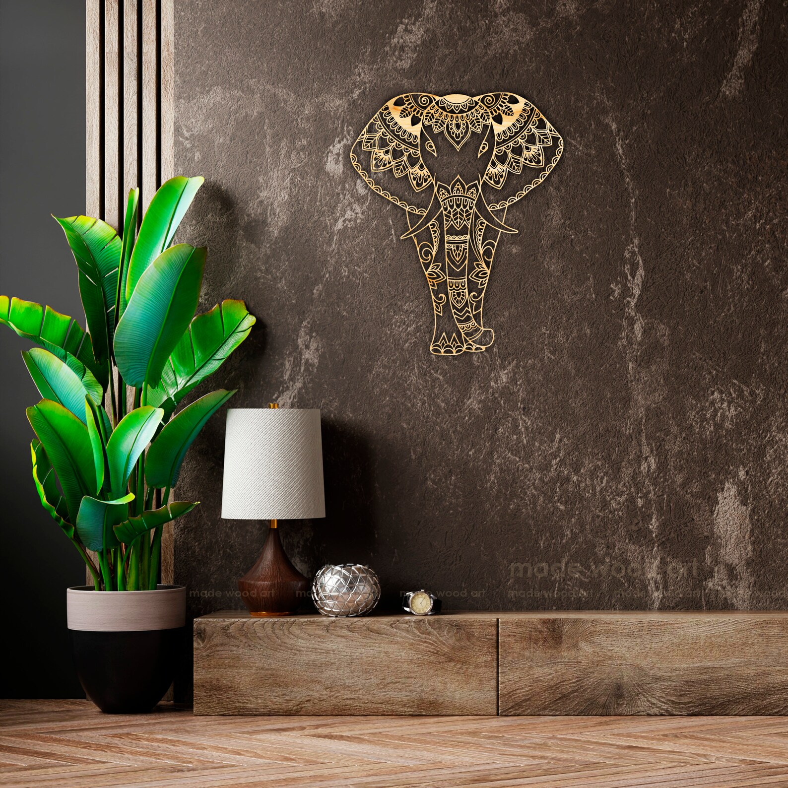 Elephant Wall Decor Wood Wall Art Elephant Mandala Wall Art - Etsy
