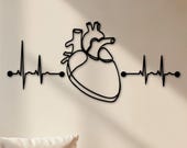 Wood Heart Wall Art, Cardiologist Gift, Human Anatomy Heart Artwork, Doctor Cardiology Office Decor, Medical Student, Cardiac Nurse Room