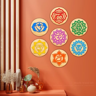 Decorazione Murale In Legno 7 Chakra – Mandala Geometrico Da Parete Per Yoga E Meditazione, 120cm