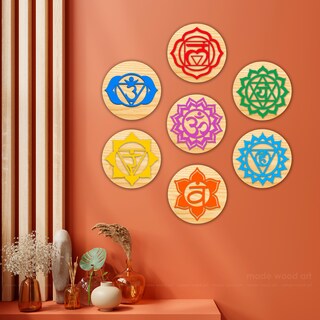 Decorazione Murale In Legno 7 Chakra – Mandala Geometrico Da Parete Per Yoga E Meditazione, 120cm