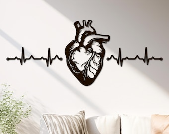 Anatomisch hart, dokter houten muur kunst, cardioloog cadeau, medisch kantoor decor, hart verpleegkundige kamer decor, menselijk hart muur hangen