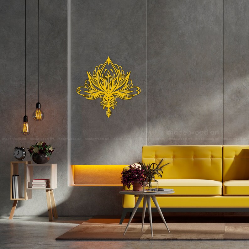 Lotus Flower Wooden Mandala Lotus Flower Wall Art Wood Wall Etsy