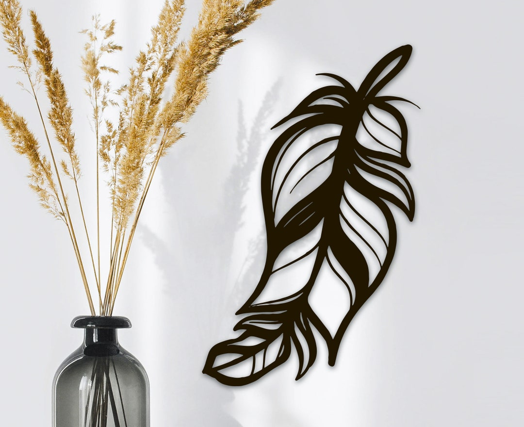 Feather Wall Art Wood Wall Art Wood Feather Wall Decor Etsy