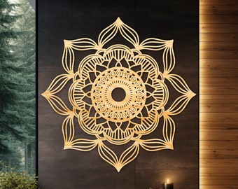 Arte da parete mandala in legno, decorazione da parete con geometria sacra, regali di meditazione, opere d'arte Zen, arte da parete spirituale, decorazione yoga, arte da parete rotonda
