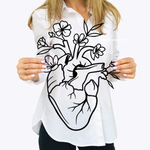 Anatomical Heart and Flowers, Anatomy Art, Wood Wall Decor, Cardiologist Gift, Human Heart, Medical Office Decor, Medical School