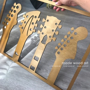 Arte de pared de la guitarra de madera Decoración del tema del | Etsy