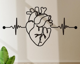 Wood Anatomical Heart Wall Art, Cardiologist Gift, Medical Office Decor, Gifts for Medical Students, Anatomy Wall Hanging, Doctor Gift