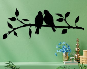 Wood Wall Decor, Birds on Branch Wall Art, Wood Wall Art, Bird Wall Decor, Home Living Room Decoration, Birds Wall Art, Wall Hangings
