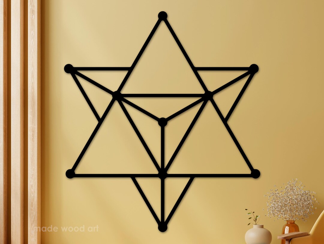 Wooden Merkaba Symbol, Sacred Geometry Wall Art, Star Tetrahedron Wall ...