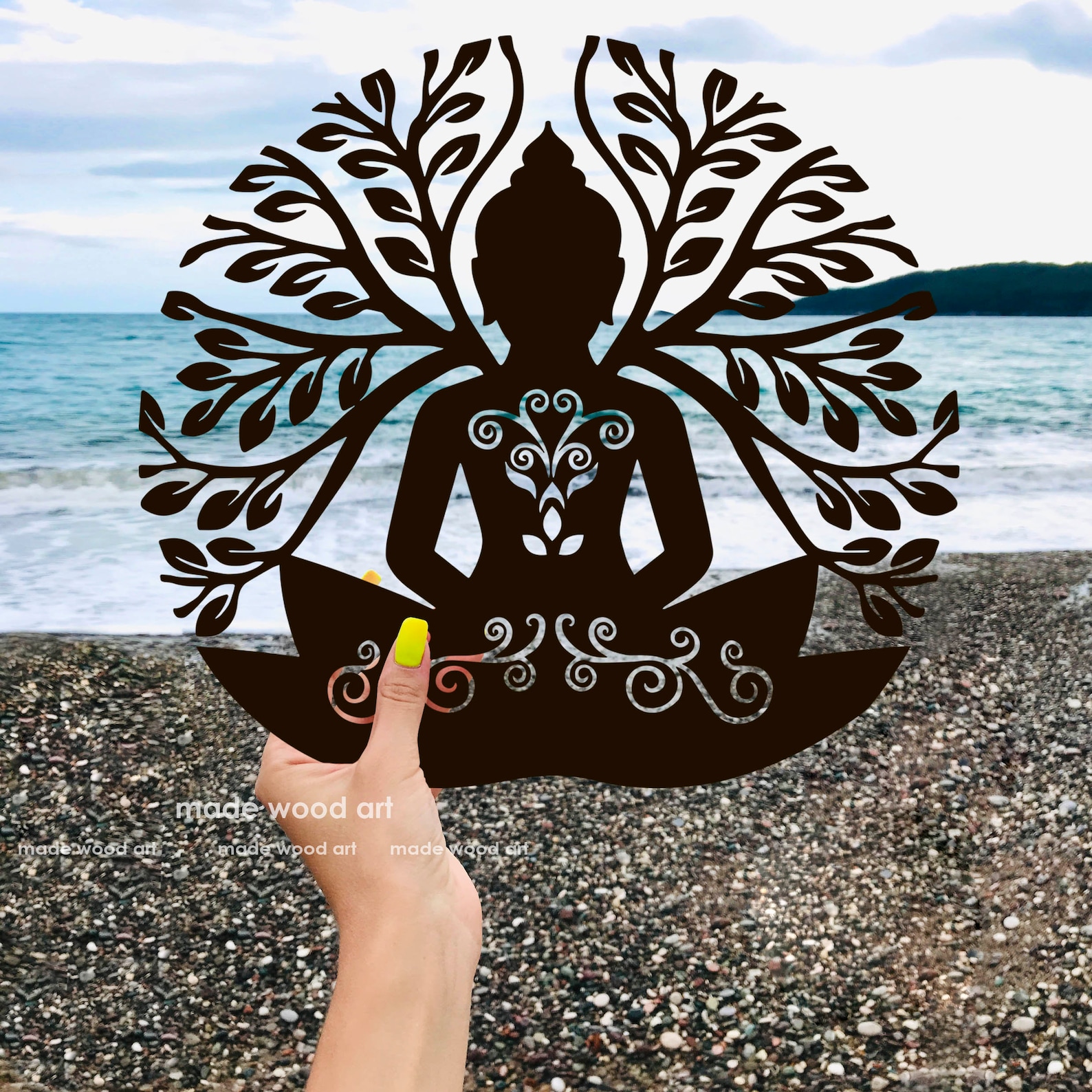 Meditation Wall Art Wooden Wall Decor Buddha Wall Art Etsy