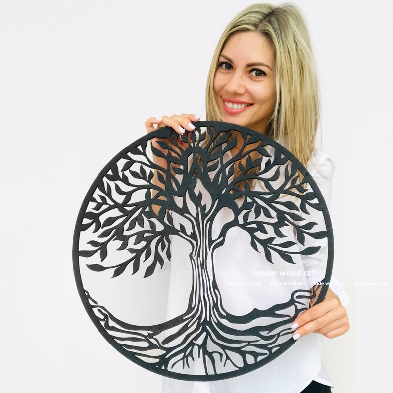 Tree of Life Wall Decor Wood Wall Art Tree Home Decor Round Etsy