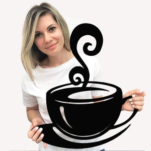 Coffee Wall Art, Wood Coffee Cup Sign, Coffee Bar Decor, Gifts for Coffee Lovers, Coffee Mug Wall Hanging, Kitchen Decor, Coffee Station
