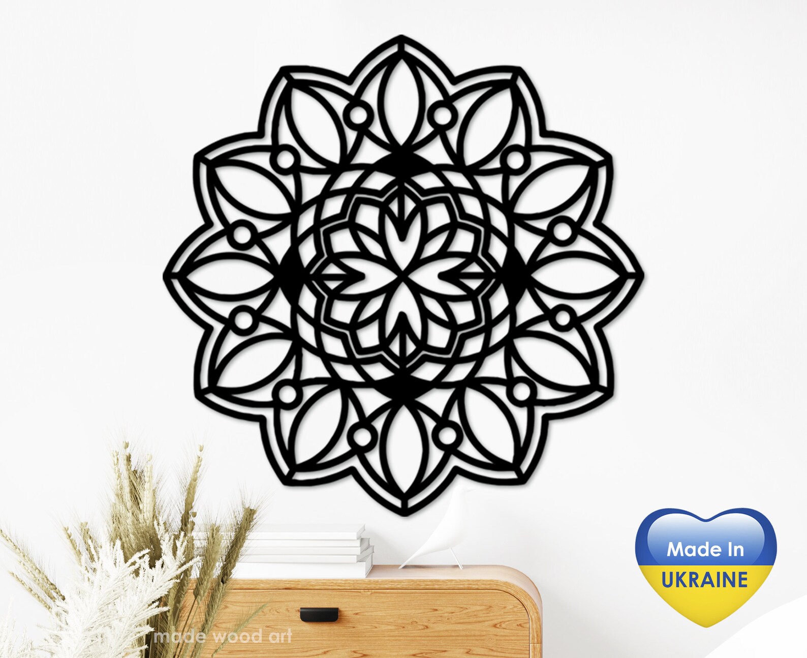 Wooden Mandala Wall Art Wood Décor Living Room Wall Art Wood Etsy