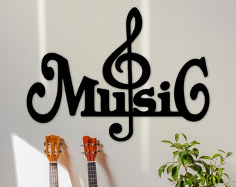Musik Holz Wand Dekor, Notenblatt Studio Kunst, Musiklehrer Geschenk, Musiknoten Zeichen, Wandbehänge, Violinschlüssel, Musik Kunstwerk